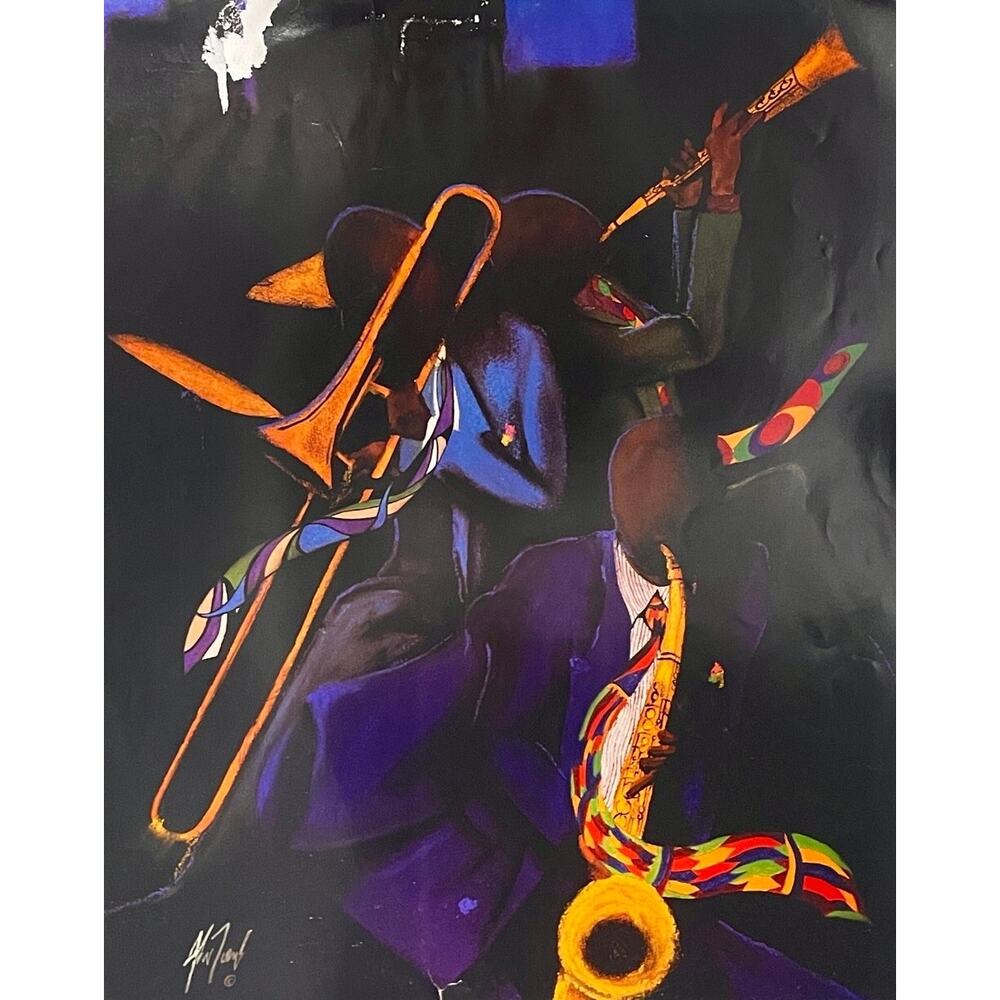 John Toms Tye Bop II Signed Limited Edition Print African American Collectible